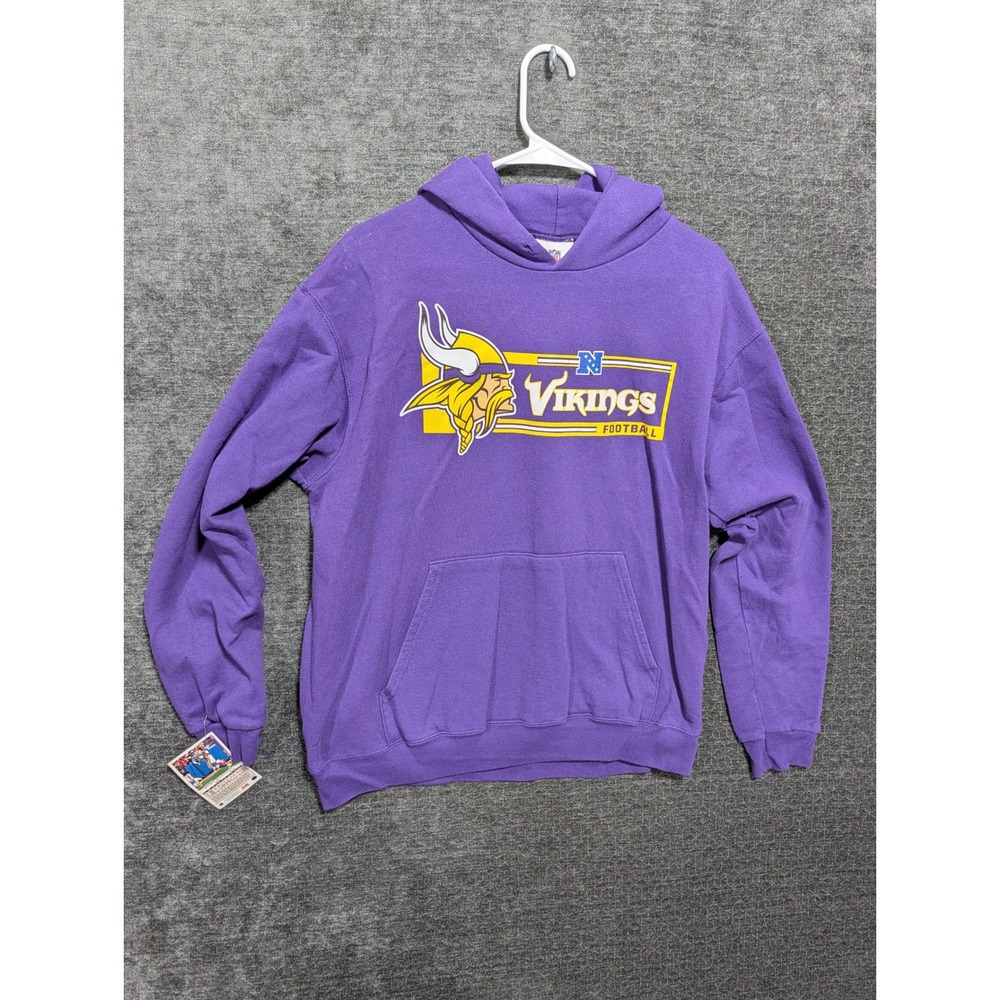 NFL Team Apparel Minnesota Vikings Hoodie Purple Graphic Sweatshirt Mens Large